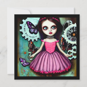 Nach dem Regen rosa Kleid Pop Surrealismus Girl