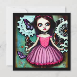 Nach dem Regen rosa Kleid Pop Surrealismus Girl