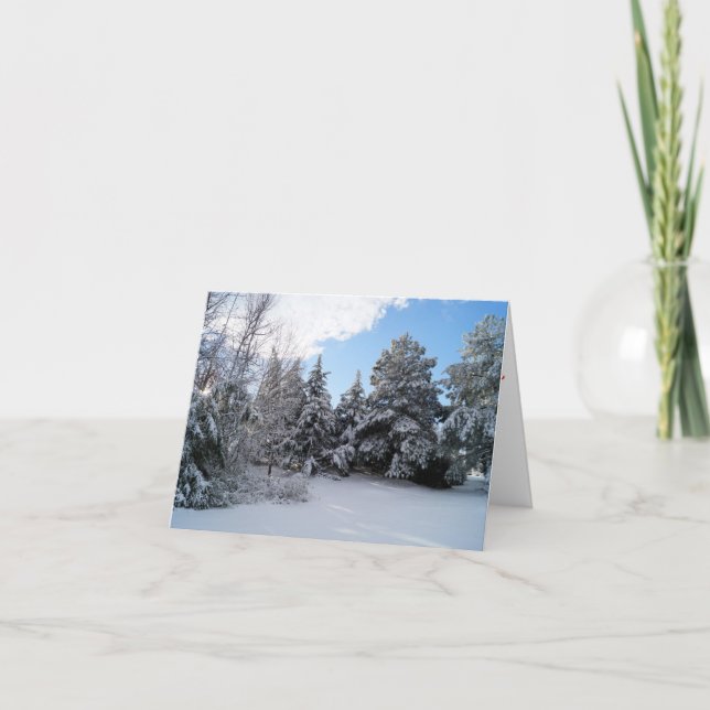 Nach dem Schneesturm ist Weihnachten geklappt Gruß Karte (Vorderseite)