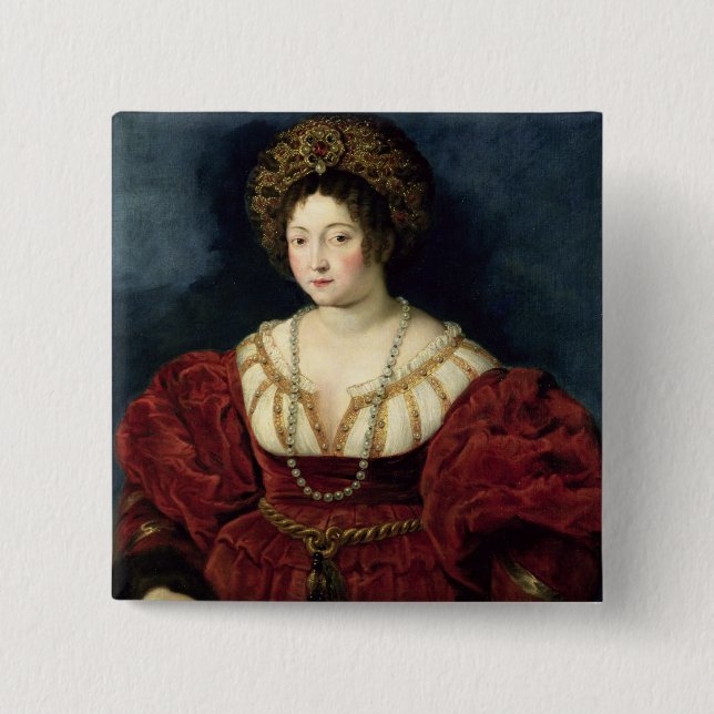 Nach dem Tod Porträt von Isabella d'Este Button (Vorderseite)