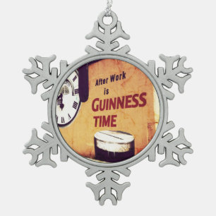 Nach der Arbeit Schneeflocken Zinn-Ornament