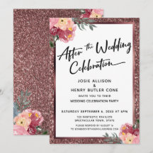 Nach der Hochzeit feiert die Rose Gold Floral