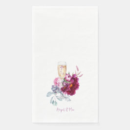 Nach der Hochzeit von Magenta Floral Champagne Serviette