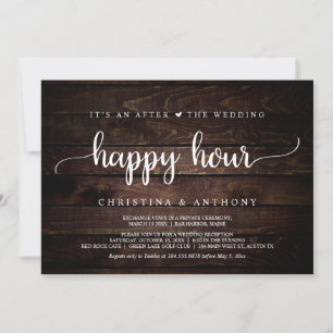 Nach der Hochzeits-Happy Hour, rustikale Elopement Einladung