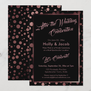 Nach der Hochzeitsfeier Rose Gold Blasen Einladung