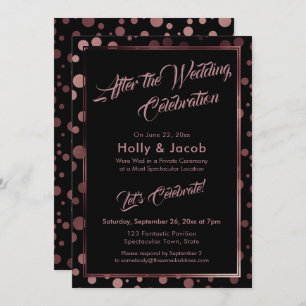 Nach der Hochzeitsfeier Rose Goldblasen Einladung