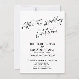 Nach der Hochzeitsfeier schlichtes Elegant Einladung