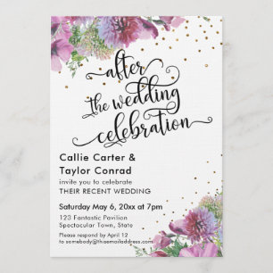 Nach der Hochzeitsfeier Wildblume Confetti Einladung