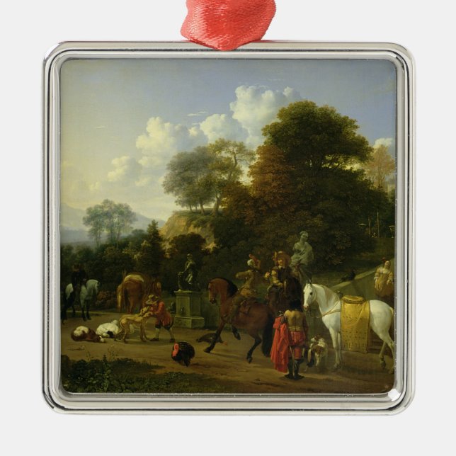 Nach der Jagd c.1644 Silbernes Ornament (Vorne)