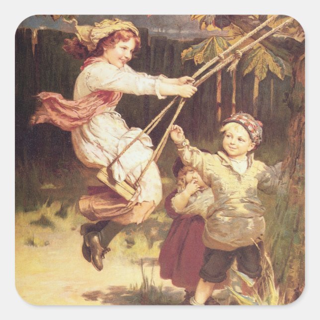 Nach der Schule Quadratischer Aufkleber (Vorderseite)