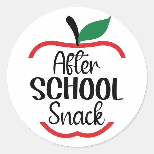 Nach der Schule Snack Lehrer Leben Apple Runder Aufkleber (Vorderseite)