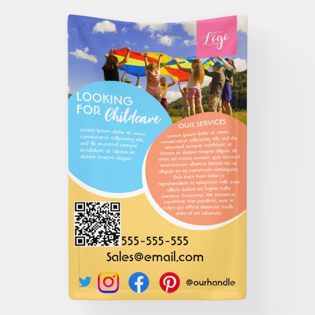 nach der schulischen Kinderbetreuung Babysitter-Ki Banner (Vertikal)