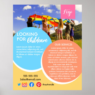 nach der schulischen Kinderbetreuung Babysitter-Ki Poster