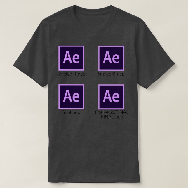Nach Effekten aep Funny Files Video Editor Grafik T-Shirt (Design vorne)