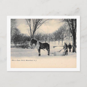 Nach einem Schneesturm, Bloomfield, NJ Vintage Postkarte