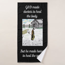 Nach einer Pferdereise Badehandtuch