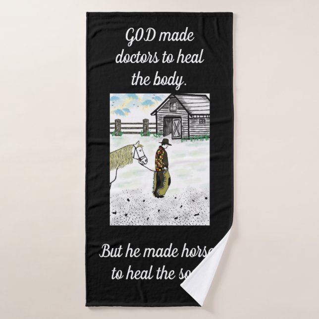 Nach einer Pferdereise Badehandtuch (Badehandtuch)