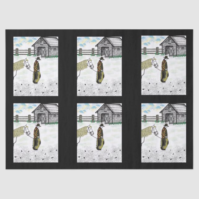 Nach einer Pferdereise Seidenpapier (Vorderseite)