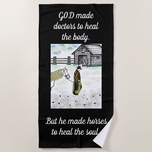 Nach einer Pferdereise Strandtuch (Vorderseite)