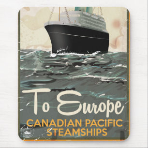 Nach Europa Vintages kanadisches Reiseplakat Mousepad