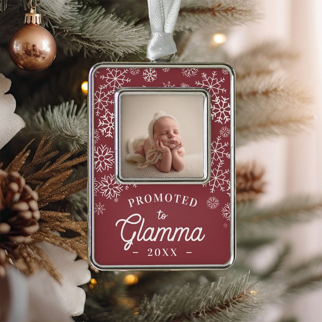 Nach Glamma befördert | Baby Foto Oma Rahmen-Ornament Silber (Von Creator hochgeladen)