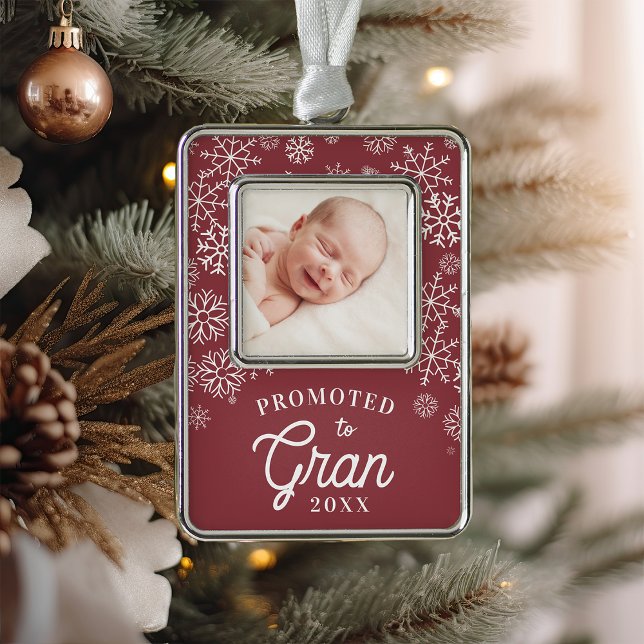 Nach Gran befördert | Baby Foto Oma Rahmen-Ornament Silber (Von Creator hochgeladen)