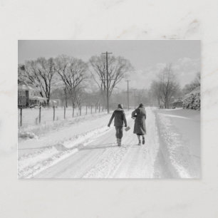 Nach Hause von der Schule laufen, 1940 Postkarte