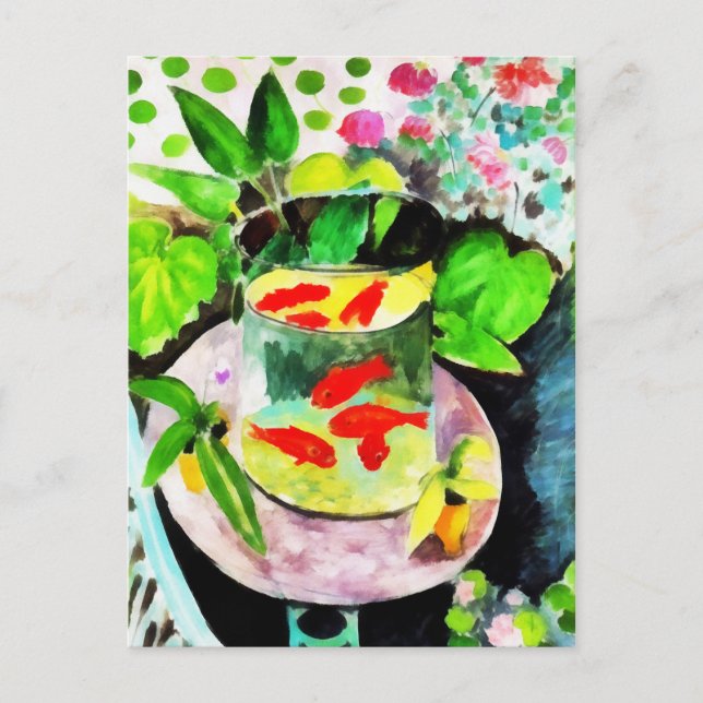 nach Henri Matisse, The Goldfish, digital zeichnen Postkarte (Vorderseite)