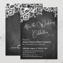 Nach Hochzeit feiern Script Chalkboard Lace