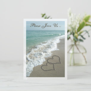 Nach-Hochzeitsempfang Zielort Strandherzen Einladung