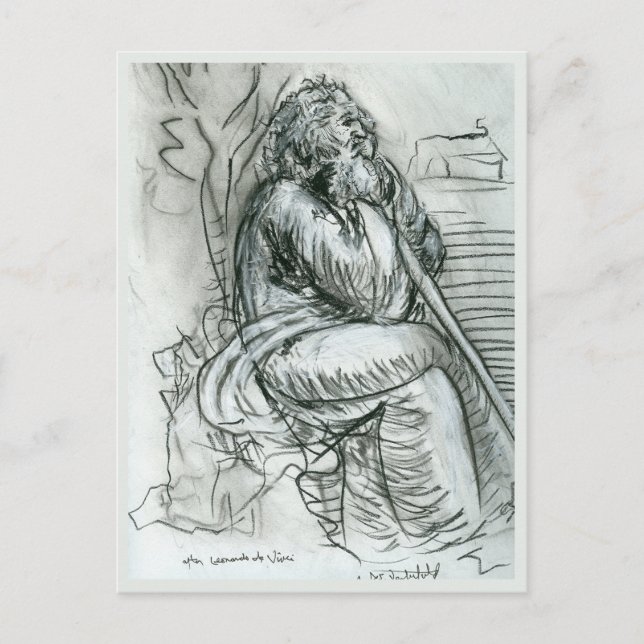 Nach Leonardo da Vinci Selbstportrait Postkarte (Vorderseite)