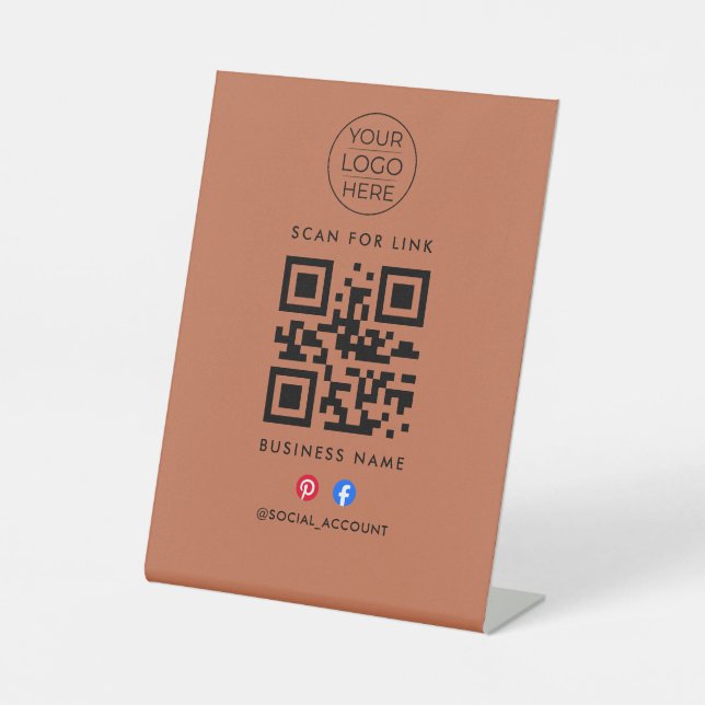 Nach Link-Hub-QR-Code-Schild suchen Sockelschild (Vorderseite)