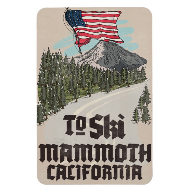 Nach Mammoth California Skifahren  Magnet (Vertikal)