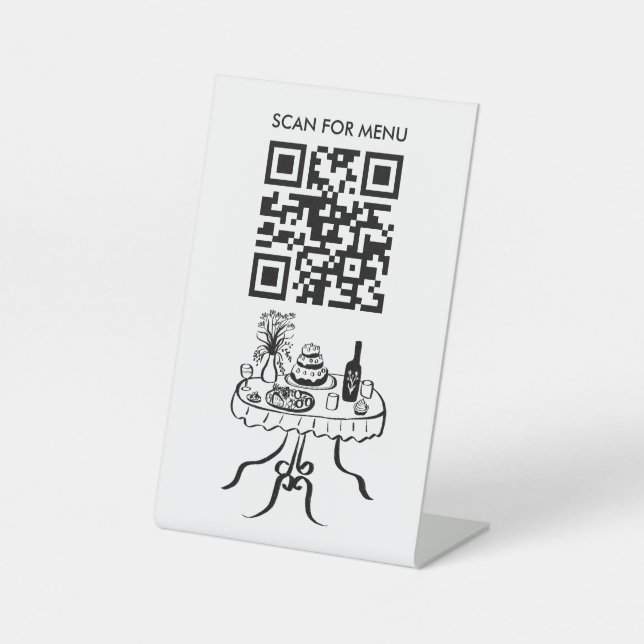 Nach Menü-QR-Code Restaurant Café Veranstaltung Pa Sockelschild (Vorderseite)