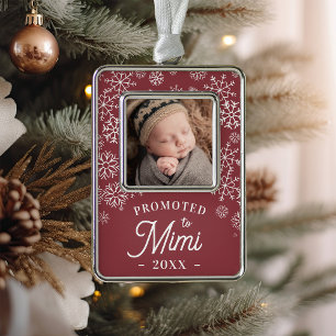 Nach Mimi befördert   Baby Foto Oma Rahmen-Ornament Silber