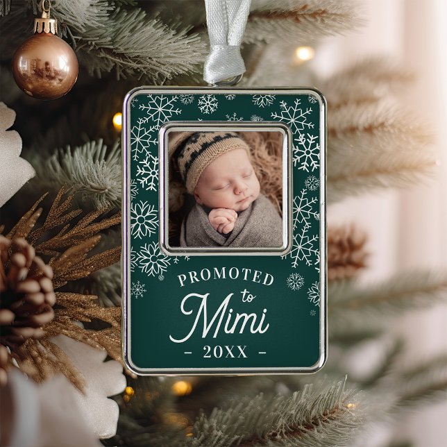 Nach Mimi befördert | Baby Foto Oma Rahmen-Ornament Silber (Von Creator hochgeladen)