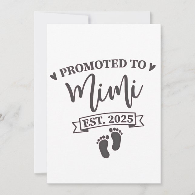 Nach Mimi Est befördert. 2025 Oma-to-be Einladung (Vorderseite)