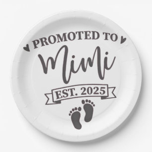 Nach Mimi Est befördert. 2025 Oma-to-be Pappteller