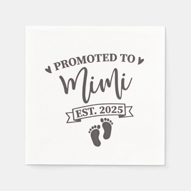 Nach Mimi Est befördert. 2025 Oma-to-be Serviette (Vorderseite)