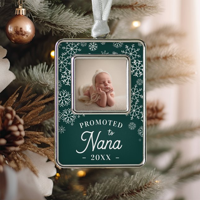 Nach Nana befördert | Baby Foto Oma Rahmen-Ornament Silber (Von Creator hochgeladen)
