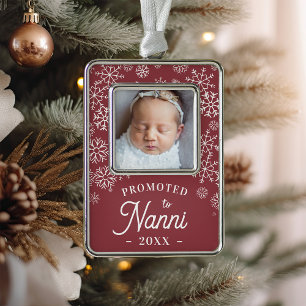 Nach Nanni befördert Baby Foto Oma Rahmen-Ornament Silber