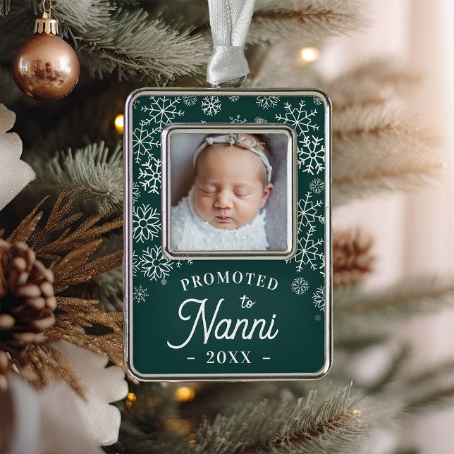 Nach Nanni befördert | Baby Foto Oma Rahmen-Ornament Silber (Von Creator hochgeladen)