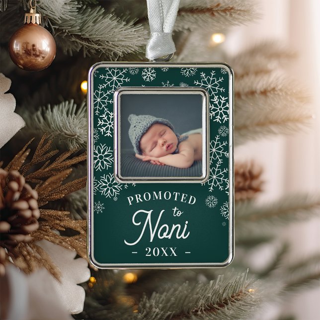 Nach Noni befördert | Baby Foto Oma Rahmen-Ornament Silber (Von Creator hochgeladen)