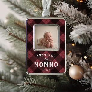 Nach Nonno befördert Foto Grandpa Rahmen-Ornament Silber