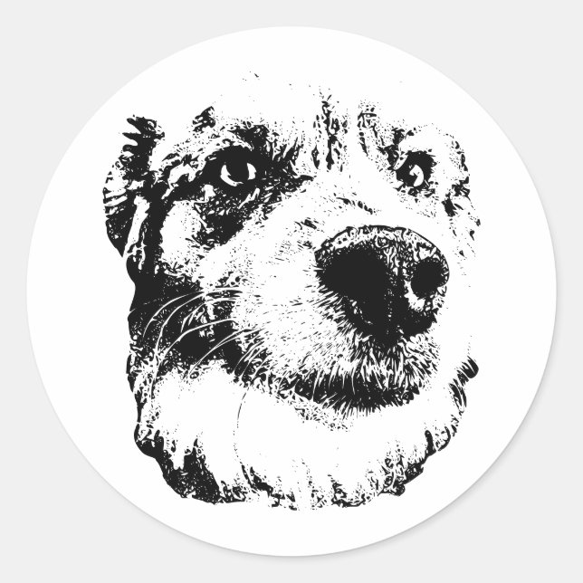 Nach oben Nah Runder Aufkleber (Vorderseite)