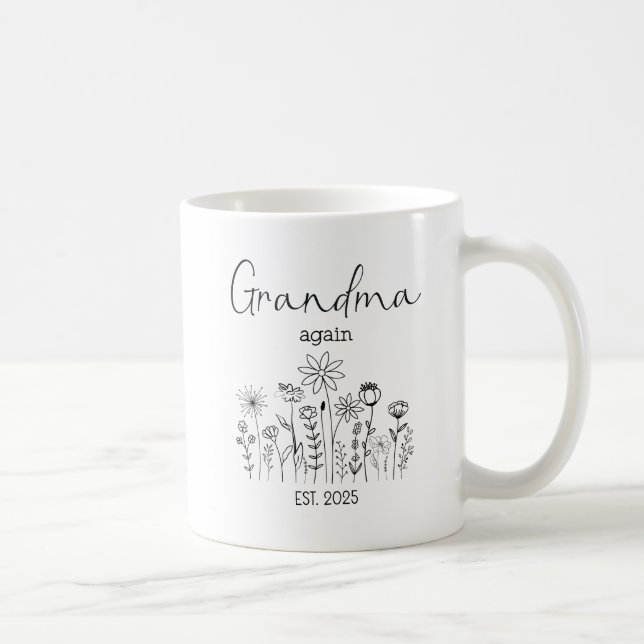 Nach Oma befördert wieder EST 2025-Wildblumen Kaffeetasse (Rechts)