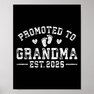 Nach Oma Est befördert. 2026 Großeltern Baby an Poster
