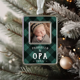 Nach Opa befördert | Foto Grandpa Rahmen-Ornament Silber