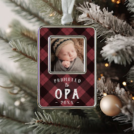 Nach Opa befördert | Foto Grandpa Rahmen-Ornament Silber