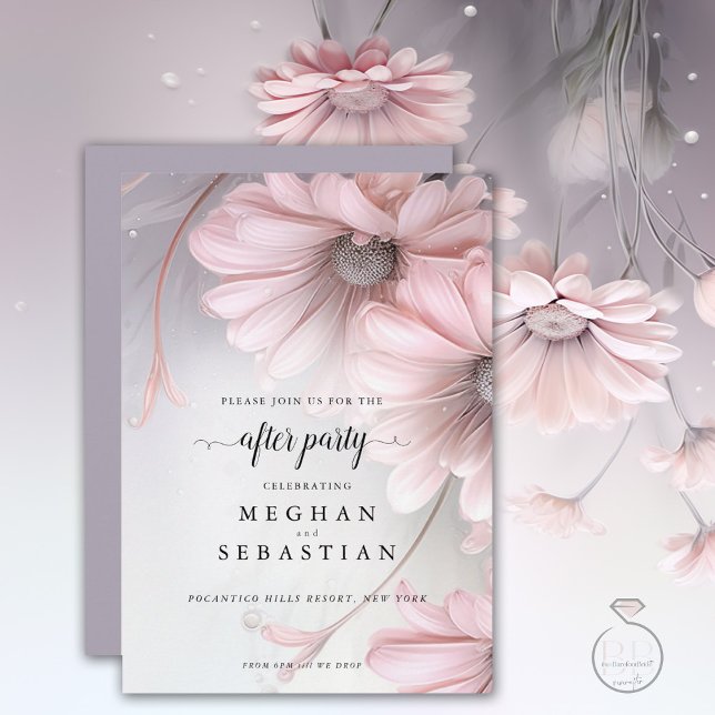 Nach Party Boho Pink Daisy Save The Date (Von Creator hochgeladen)